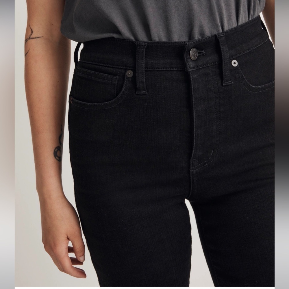 NWT Madewell  Tall Stovepipe Jean in Black Rinse Wash Size 23 T - Picture 5 of 11